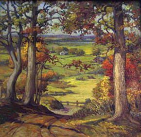 Lillian Thoele, "Missouri Splendor" oil on canvas, Mercantile Library Collection